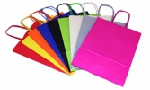 Papiertragetaschen Komfort-Color unbedruckt mit gedrehten Papierkordeln